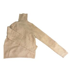 MNGO Women's Beige Turtleneck Sweater